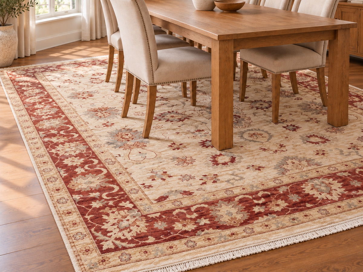 AFGHAN CHOBI VEG,DYE HAND-MADE WOOL RUG (232 x 278 cm)