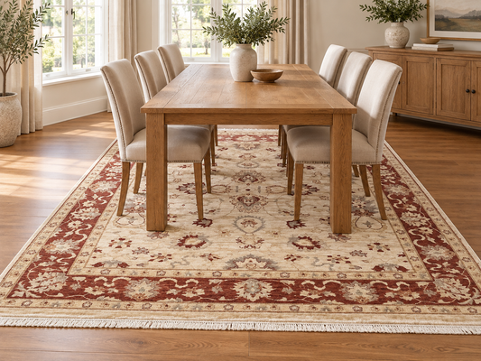 AFGHAN CHOBI VEG,DYE HAND-MADE WOOL RUG (232 x 278 cm)