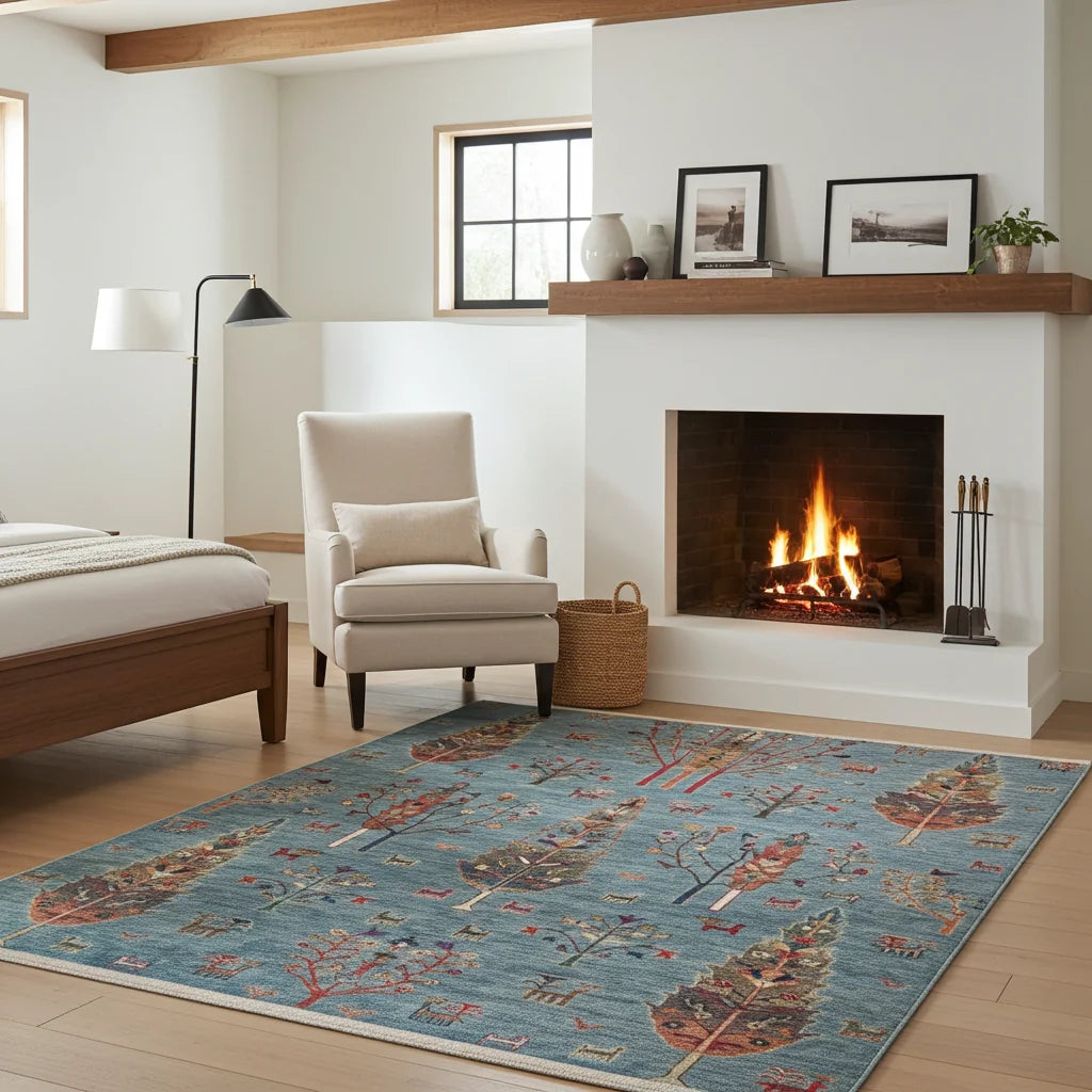 AFGHAN CHOBI Blue Rug (160 x 230)