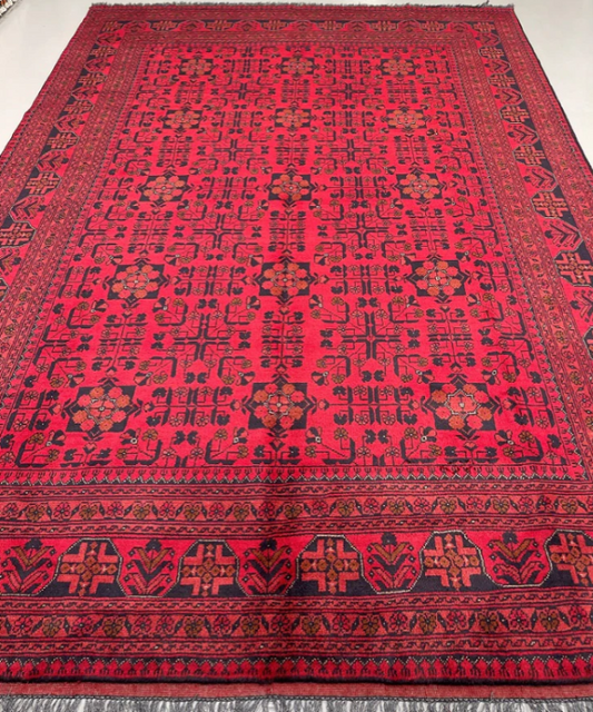 RED TRIBAL AFGHAN KHAL RUG (200 x 300 cm)