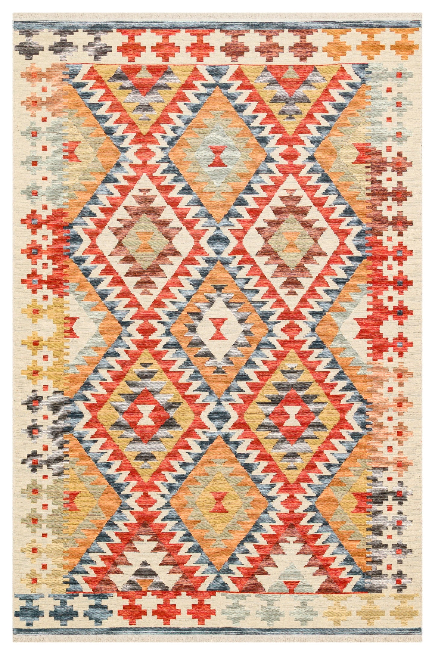 AFGHAN VEG DYE CHOBI WOOL RUG (253cm x 175cm)
