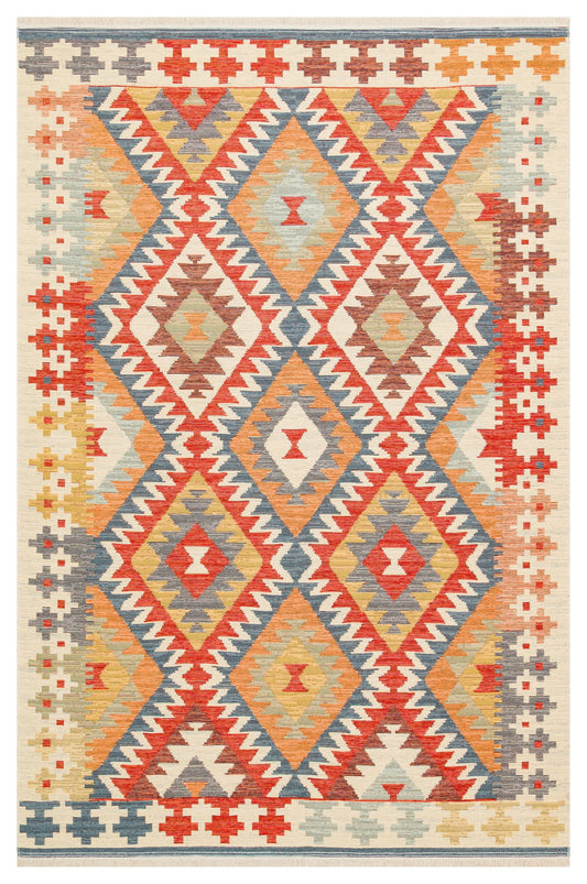 AFGHAN VEG DYE CHOBI WOOL RUG (253cm x 175cm)