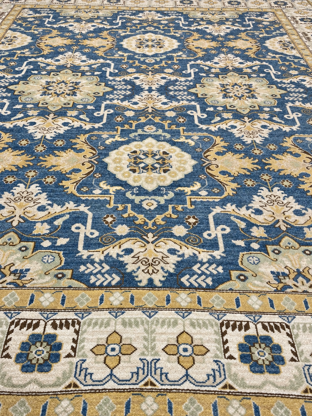 AFGHAN HANDKNOTTED BLUE CHOBI FINE WOOL (252 x 300 cm)