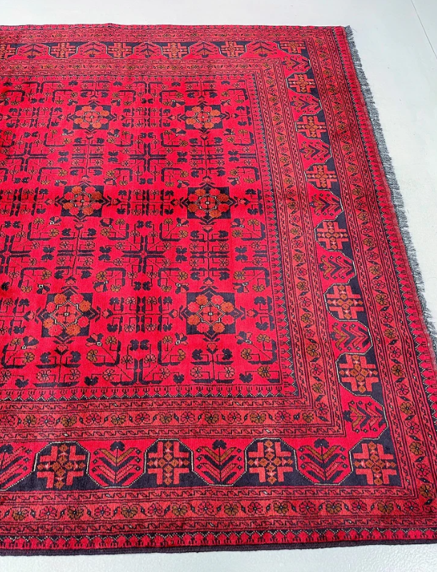 RED TRIBAL AFGHAN KHAL RUG (200 x 300 cm)