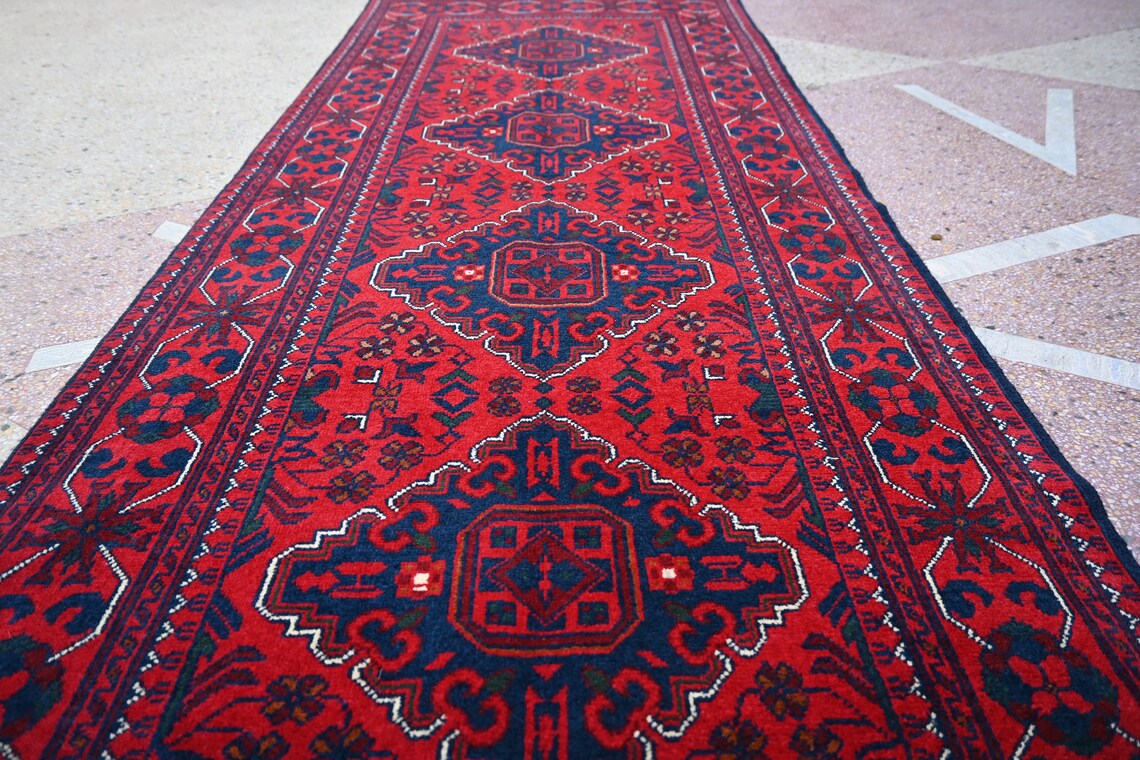AFGHAN KHAL HANDKNOTTED KUNDUZI RUNNER (85 x 200 cm)
