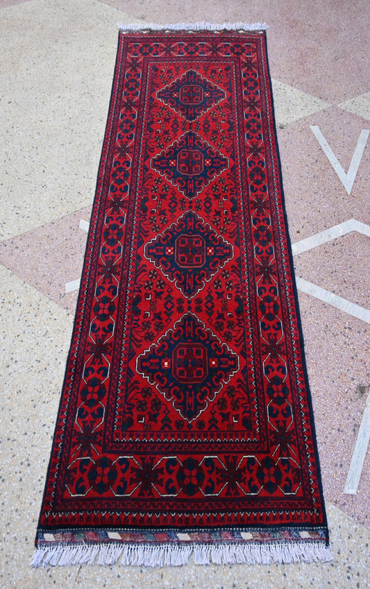 AFGHAN KHAL HANDKNOTTED KUNDUZI RUNNER (85 x 200 cm)