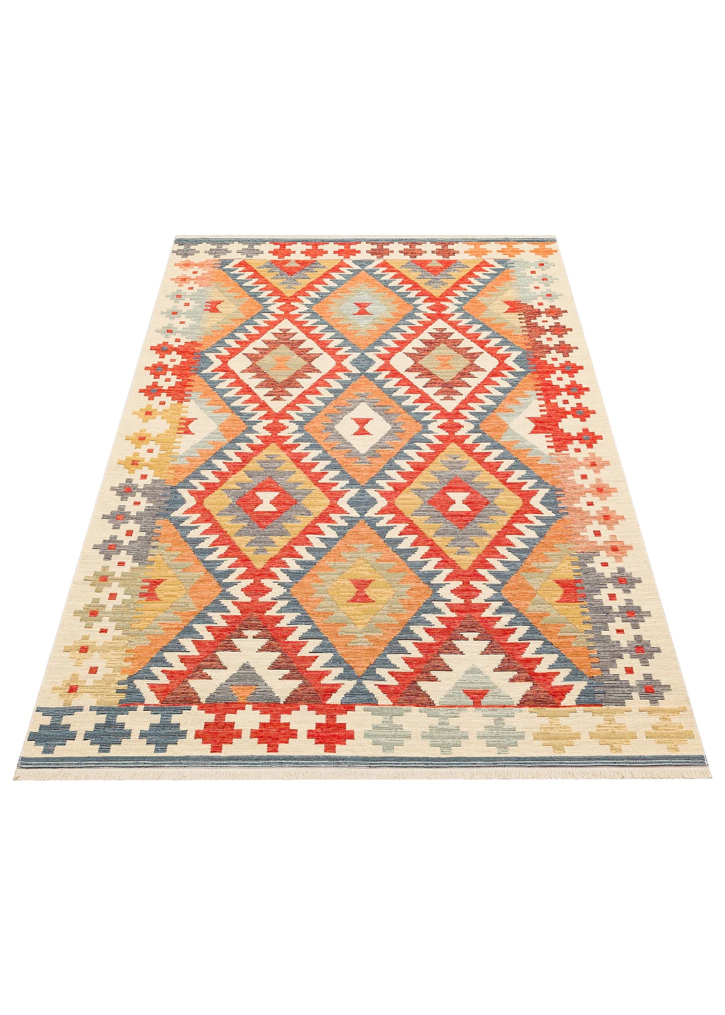 AFGHAN VEG DYE CHOBI WOOL RUG (253cm x 175cm)