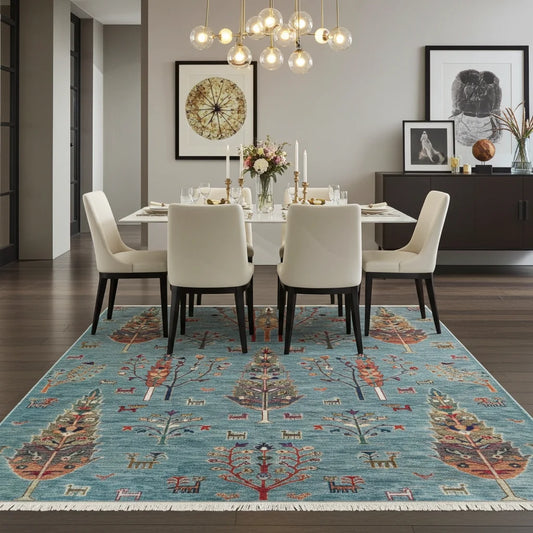 AFGHAN CHOBI Blue Rug (160 x 230)