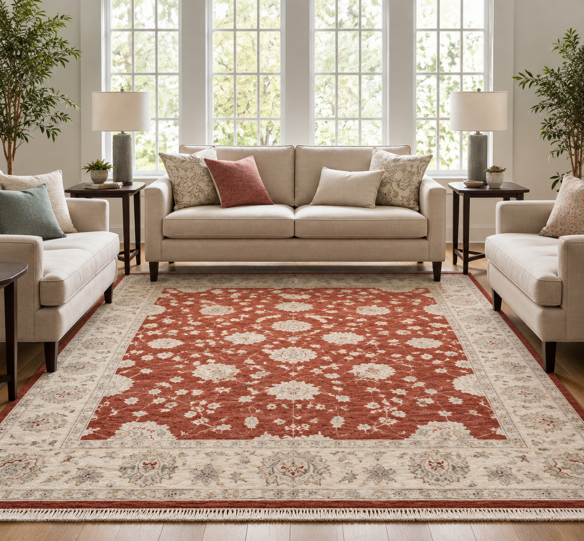 AFGHAN HAND-MADE CHOBI WOOL RUG (246 x 296 cm)