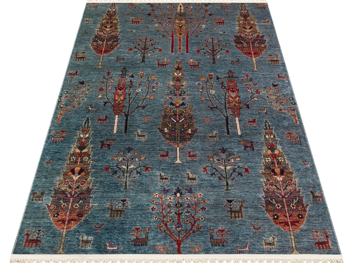 AFGHAN CHOBI Blue Rug (160 x 230)