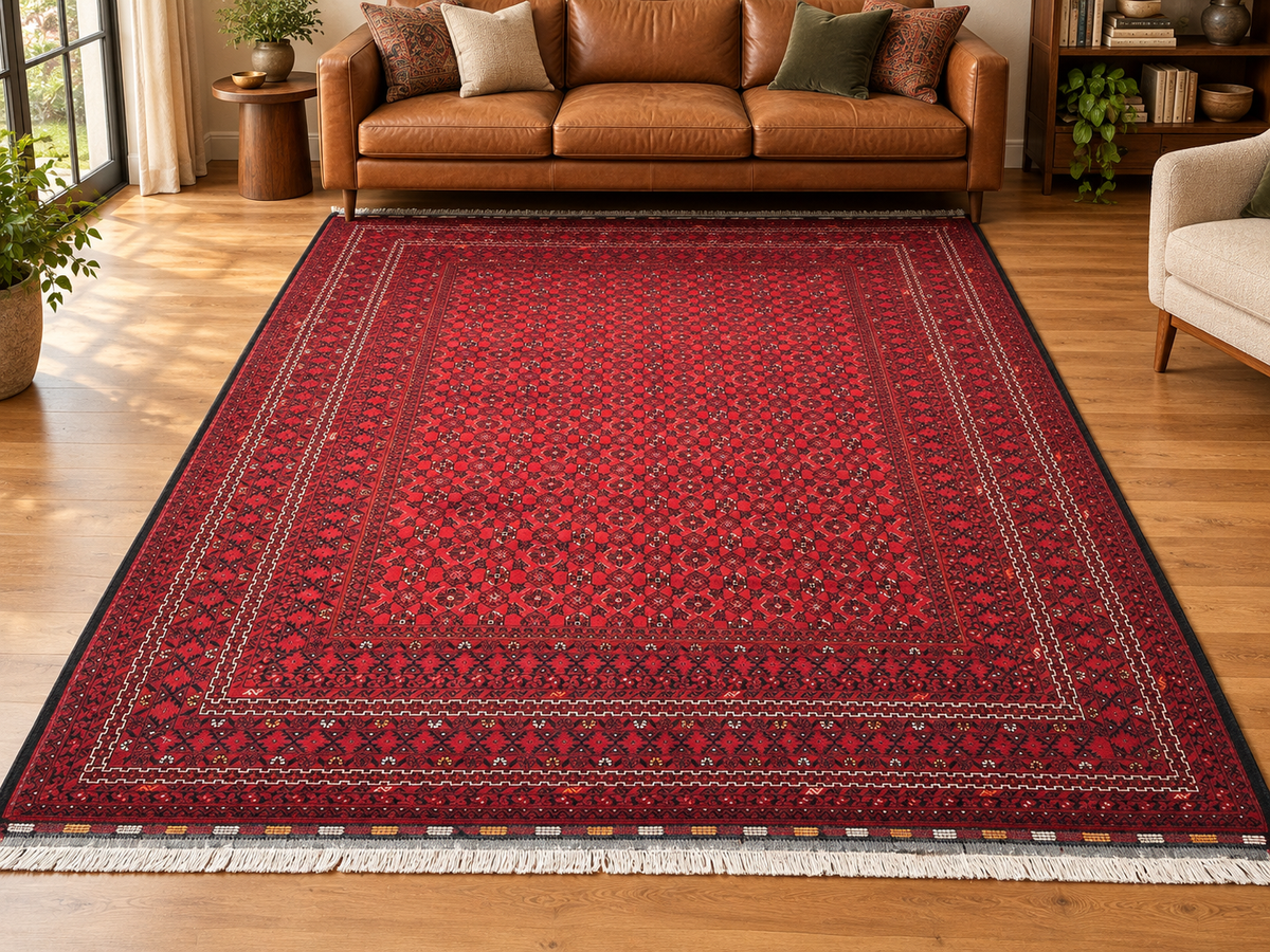 AFGHAN HANDWOVEN WOOL AFGHAN MOWRI GUL RUG (250 x 350 cm)