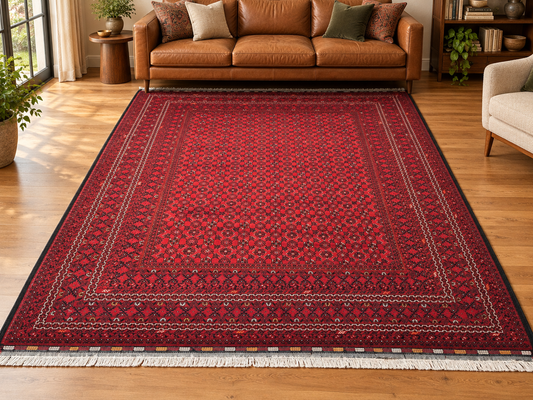 AFGHAN HANDWOVEN WOOL AFGHAN MOWRI GUL RUG (250 x 350 cm)
