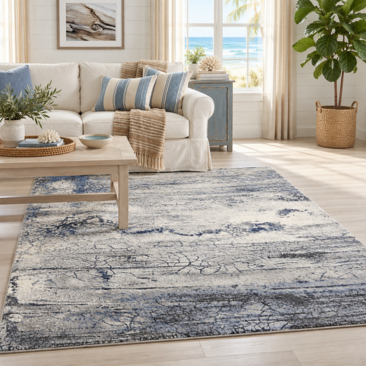 SAPPHIRE GREY ABSTRACT RUG