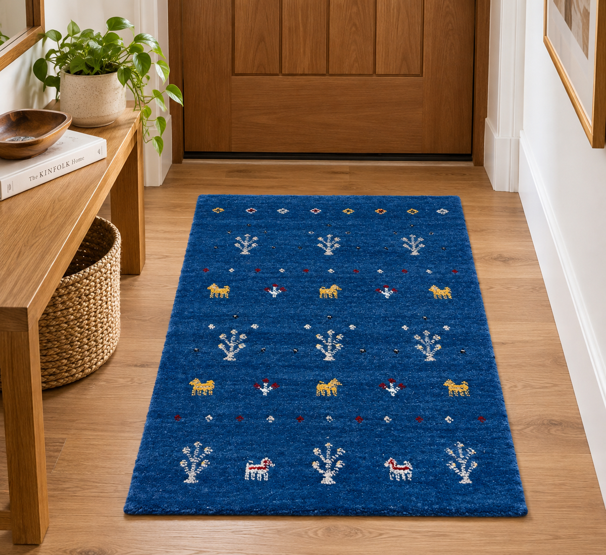 AFGHAN CHOBI HANDKNOTTED RUG (60 X 90cm)