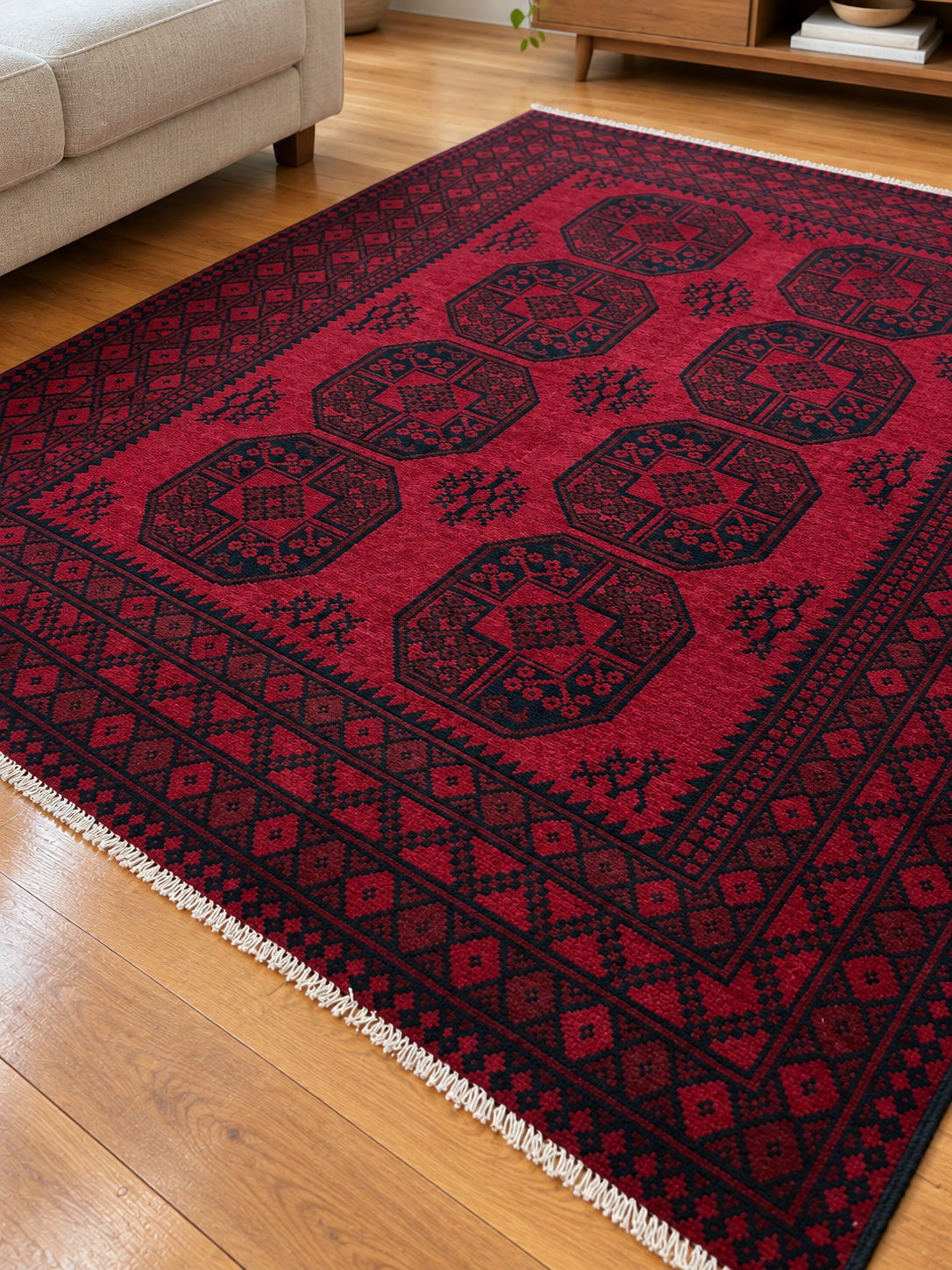 AFGHAN HAND-KNOTTED WOOL FIPA RUG (150 X 200 cm)