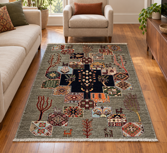 AFGHAN CHOBI WOOL TREE OF LIFE (120 x 180)
