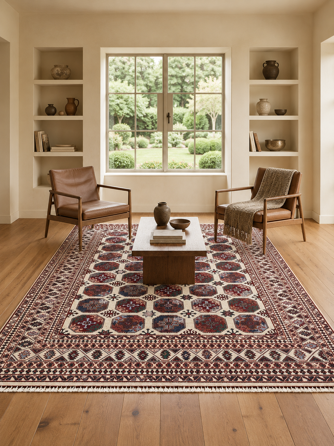 AFGHAN CHOBI HAND-KNOTTED WOOL RUG (200 x 300 cm)