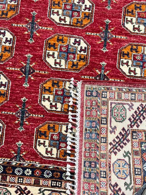 AFGHAN KAZAK HAND-KNOTTED PURE WOOL RUG (103 x 155)
